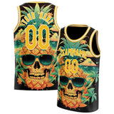 Custom green Skull Basketball Jersey