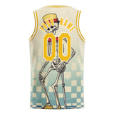 Custom Cream Skull Basketball Jersey