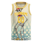 Custom Cream Skull Basketball Jersey