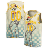 Custom Cream Skull Basketball Jersey