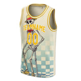 Custom Cream Skull Basketball Jersey