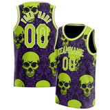 Custom Green Skull Basketball Jersey BS01240816SK007