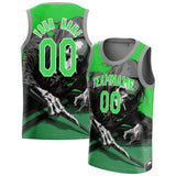 Custom Green Skull Basketball Jersey