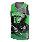 Custom Green Skull Basketball Jersey