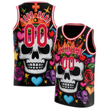 Custom Red Skull Basketball Jersey BS01240816SK014