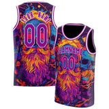 Custom Purple Skull Basketball Jersey