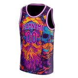 Custom Purple Skull Basketball Jersey