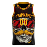 Custom Gold Skull Basketball Jersey