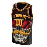 Custom Gold Skull Basketball Jersey