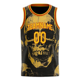 Custom Gold Skull Basketball Jersey