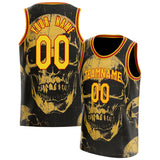 Custom Gold Skull Basketball Jersey