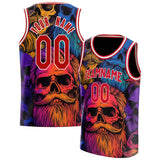 Custom Red Skull Basketball Jersey BS01240816SK020