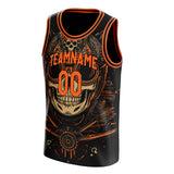 Custom Black Skull Basketball Jersey