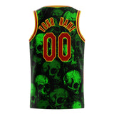 Custom Green Skull Basketball Jersey