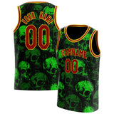 Custom Green Skull Basketball Jersey