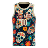 Custom Cream Skull Basketball Jersey