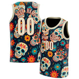 Custom Cream Skull Basketball Jersey BS01240816SK023