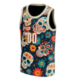 Custom Cream Skull Basketball Jersey