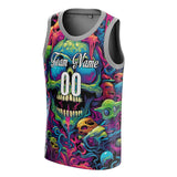 Custom Green Skull Basketball Jersey