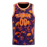 Custom Orange Skull Basketball Jersey