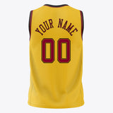 Custom Gold Maroon Solid Color Basketball Jersey