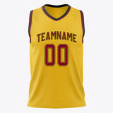 Custom Gold Maroon Solid Color Basketball Jersey