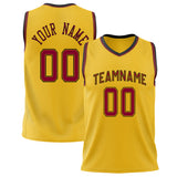 Custom Gold Maroon Solid Color Basketball Jersey BS02240626CS064
