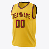 Custom Gold Maroon Solid Color Basketball Jersey