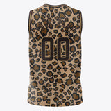 Custom Brown Black Leopard Print Basketball Jersey