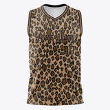 Custom Brown Black Leopard Print Basketball Jersey