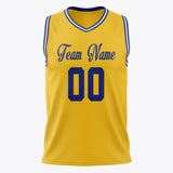 Custom Gold Royal Solid Color Basketball Jersey