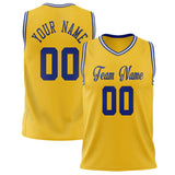Custom Gold Royal Solid Color Basketball Jersey