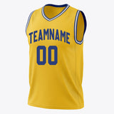 Custom Gold Royal Solid Color Basketball Jersey