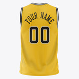 Custom Gold Black Solid Color Basketball Jersey