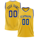 Custom Gold Royal Solid Color Basketball Jersey