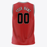 Custom Red Black Solid Color Basketball Jersey