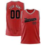 Custom Red Black Solid Color Basketball Jersey BS02240626HF198