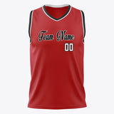 Custom Red White Solid Color Basketball Jersey
