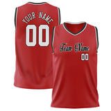 Custom Red White Solid Color Basketball Jersey