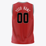 Custom Red Black Pinstripe Basketball Jersey