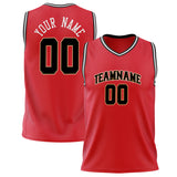 Custom Red Black Solid Color Basketball Jersey BS02240626HF204