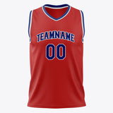 Custom Red Royal Solid Color Basketball Jersey