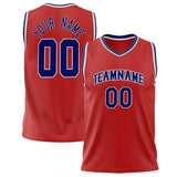 Custom Red Royal Solid Color Basketball Jersey
