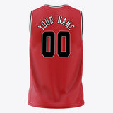 Custom Red Black Solid Color Basketball Jersey