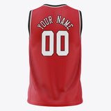 Custom Red White Solid Color Basketball Jersey