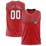 Custom Red White Solid Color Basketball Jersey BS02240626HF213