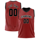 Custom Red Black Solid Color Basketball Jersey