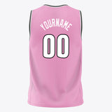 Custom Pink White Solid Color Basketball Jersey