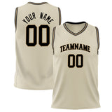 Custom Cream Black Solid Color Basketball Jersey BS02240626LJ044