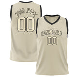 Custom Cream Black Solid Color Basketball Jersey BS02240626LJ046